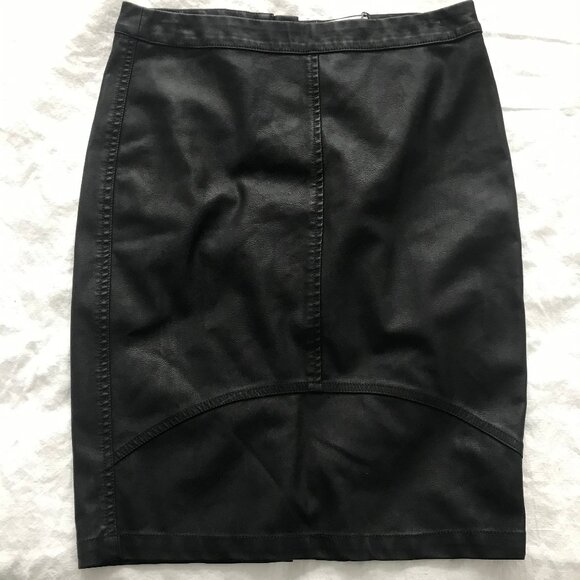 Minimum women's vegan leather pencil skirt black Euro 36 Small NWT - Picture 5 of 15